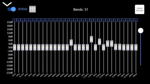AcoustiTools® — Animated GIF of GEQ responding to audio input in real-time